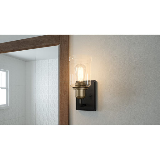 Quoizel Cox 1 Light Wall Sconce, Matte Black/Clear - COX8604MBK