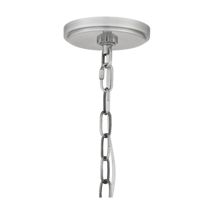 Quoizel Carrington 1 Light Mini Pendant, Industrial Aluminum/Clear