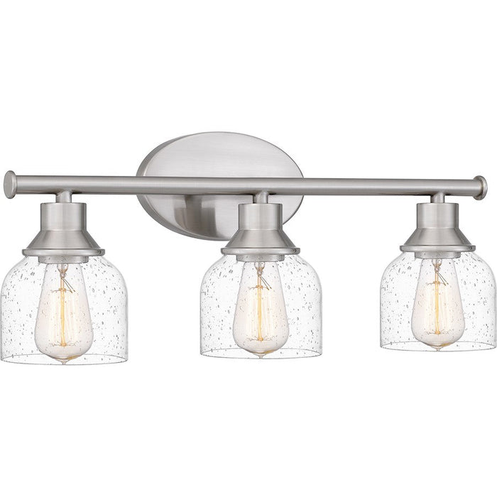 Quoizel Caverly 3 Light Bath Light, Clear Seedy