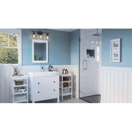 Quoizel Caverly 3 Light Bath Light, Clear Seedy