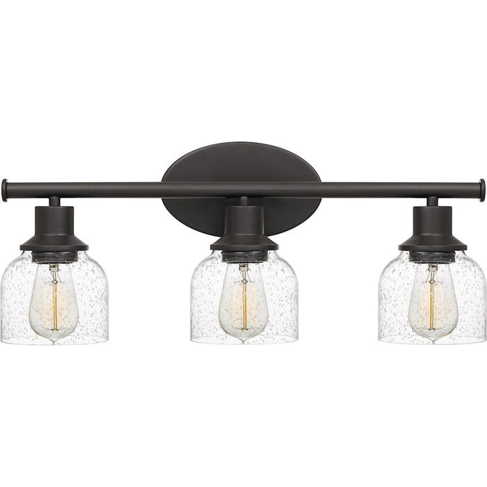 Quoizel Caverly 3 Light Bath Light, Clear Seedy