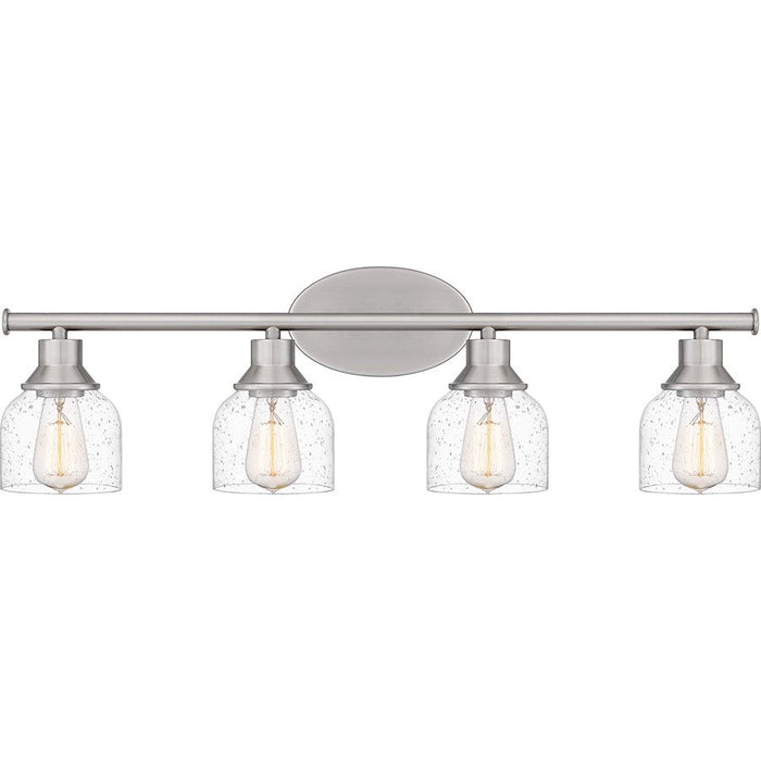 Quoizel Caverly 4 Light Bath Light, Brushed Nickel/Clear Seedy - CVL8631BN