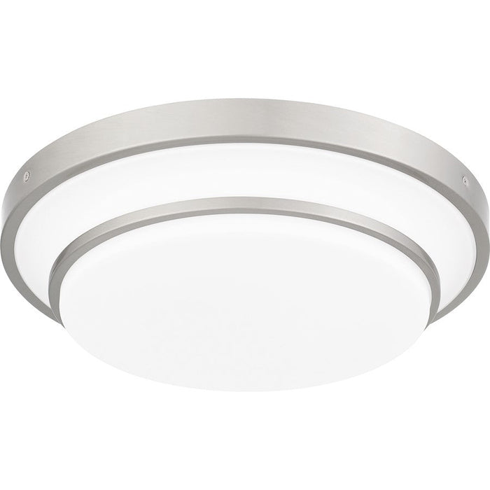 Quoizel Cromwell Flush Mount, Nickel/White Painted Etched