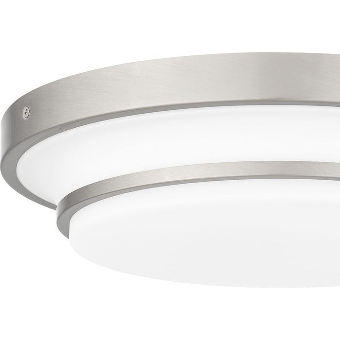 Quoizel Cromwell Flush Mount, Nickel/White Painted Etched