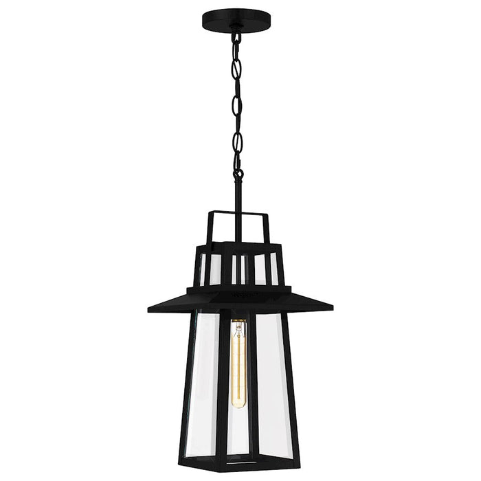 Quoizel Devonport 1 Light 21" Outdoor Lantern, Matte Black/Beveled