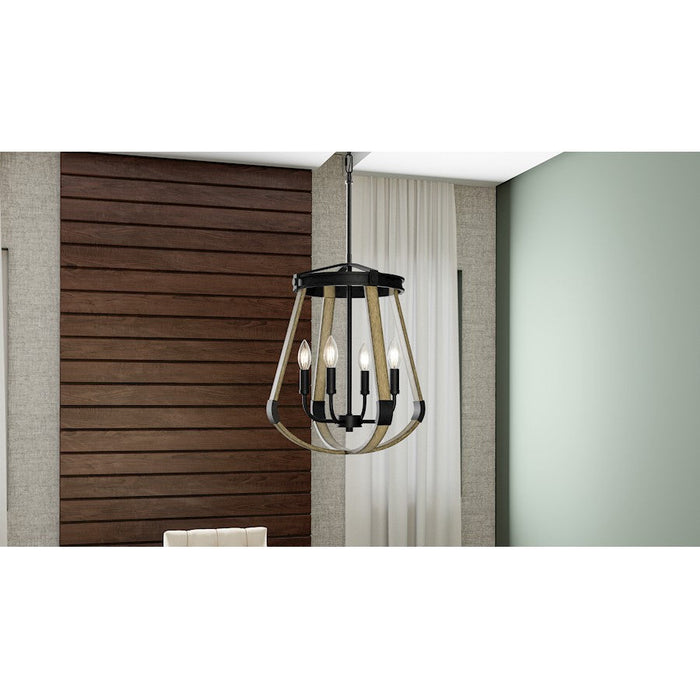 Quoizel Demura 4 Light Pendant, Matte Black