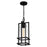 Quoizel Damien 1 Light Outdoor Lantern, Earth Black/Clear Seeded