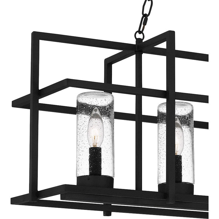 Quoizel Damien 5 Light Island Light, Earth Black/Clear Seedy