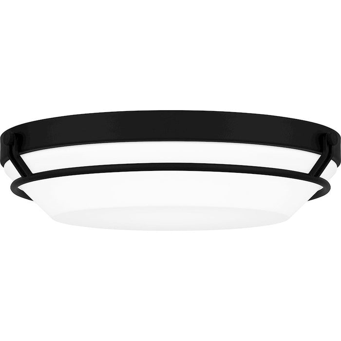 Quoizel Dunbar Flush Mount, Matte Black/White Acrylic - DNB1616MBK