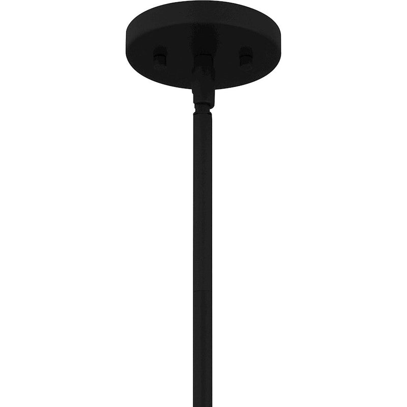 Quoizel Daphne 1 Light Mini Pendant, Matte Black/Clear Ice