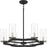 Quoizel Daverty 6 Light Chandelier, Mottled Black/Clear