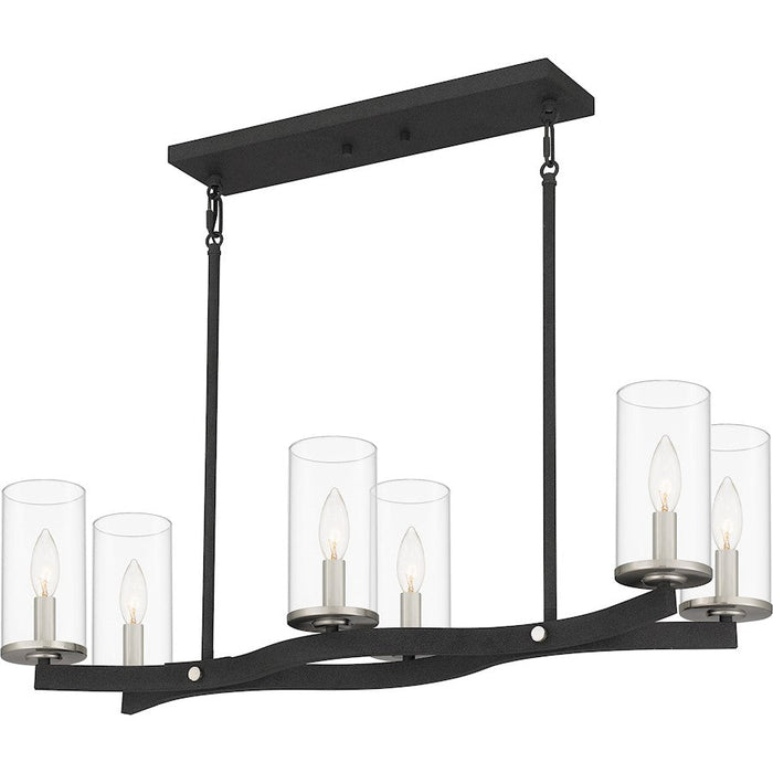 Quoizel Daverty 6 Light Island Light, Mottled Black/Clear