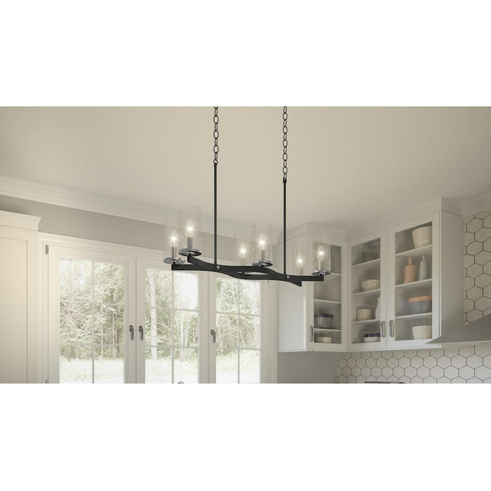 Quoizel Daverty 6 Light Island Light, Mottled Black/Clear