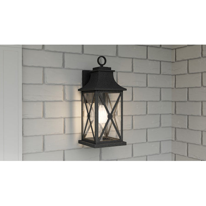 Quoizel Ellerbee 1 Light Outdoor Wall Mount, Mottled Black