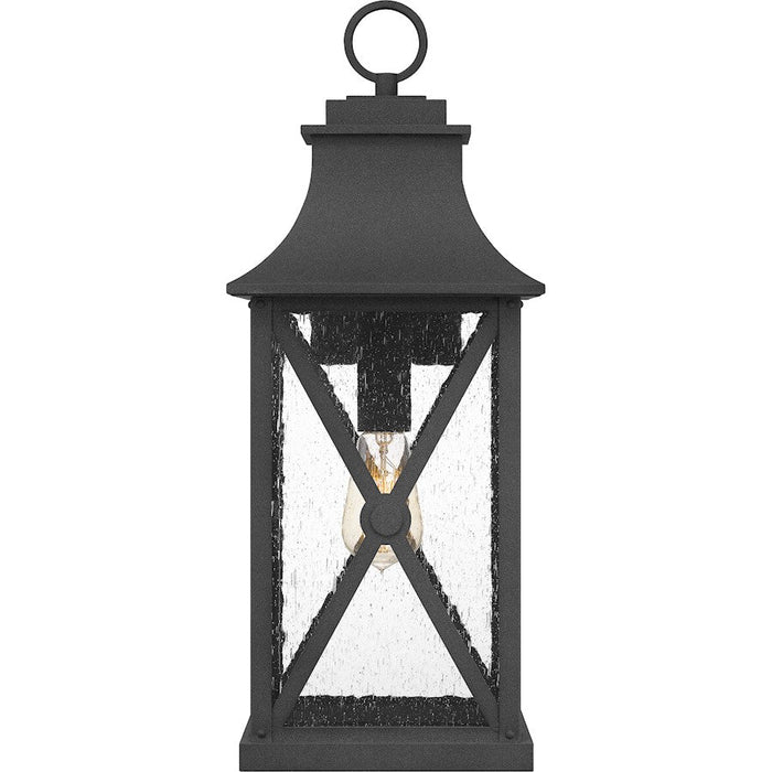 Quoizel Ellerbee 1 Light Outdoor Wall Mount, Mottled Black