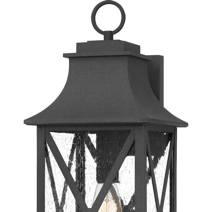 Quoizel Ellerbee 1 Light Outdoor Wall Mount, Mottled Black