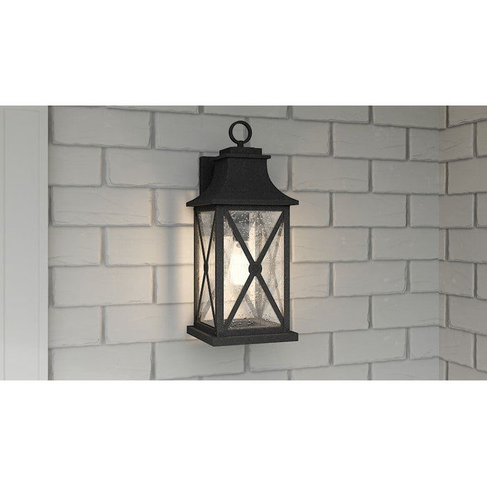 Quoizel Ellerbee 1 Light Outdoor Wall Mount, Mottled Black