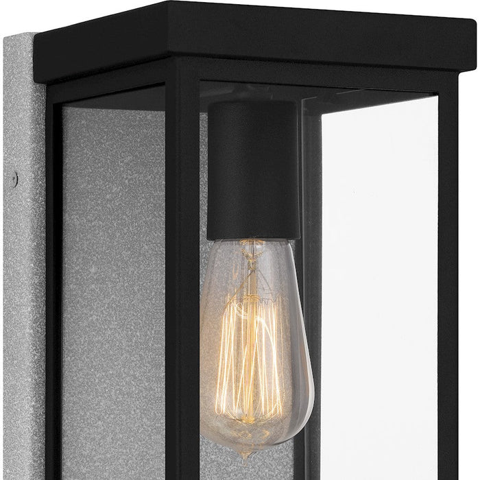 Quoizel Ezra 1 Light Outdoor Lantern, Earth Black/Clear Tempered