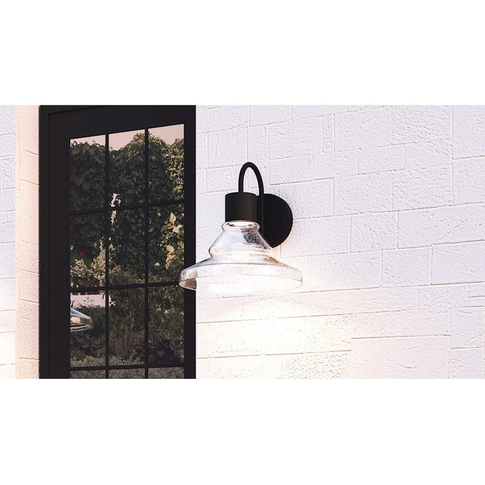 Quoizel Felix Outdoor Lantern, Matte Black/Clear Seedy