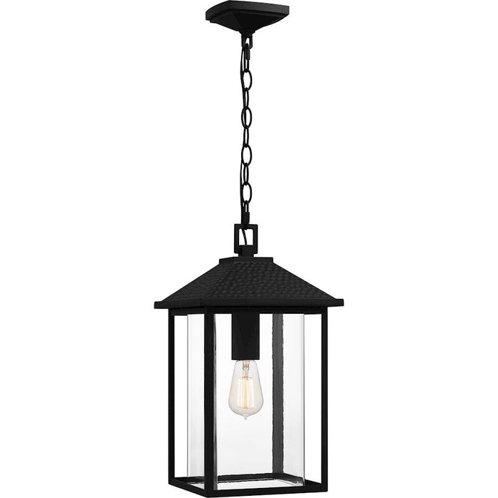 Quoizel Fletcher 1 Light 10" Outdoor Lantern, Earth Black/Clear