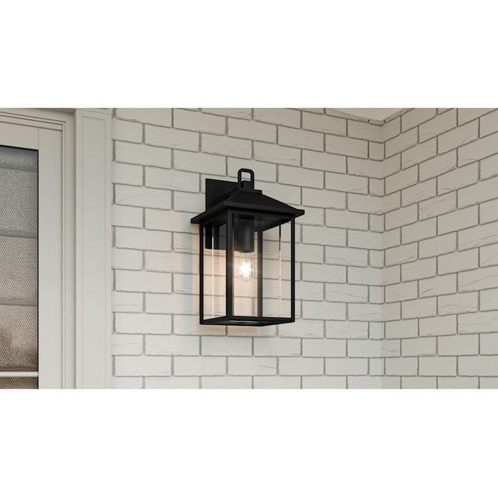 Quoizel Fletcher 1 Light Outdoor Lantern, Earth Black/Clear