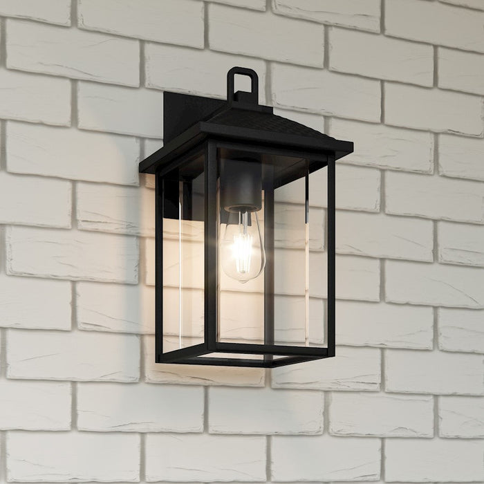 Quoizel Fletcher 1 Light Outdoor Lantern, Earth Black/Clear