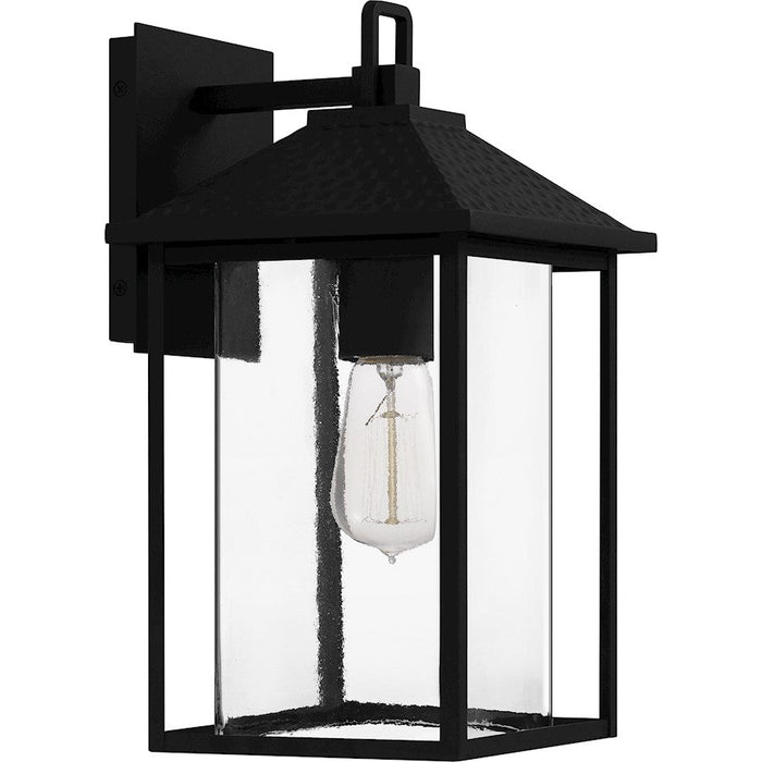 Quoizel Fletcher 1 Light Outdoor Lantern, Earth Black/Clear