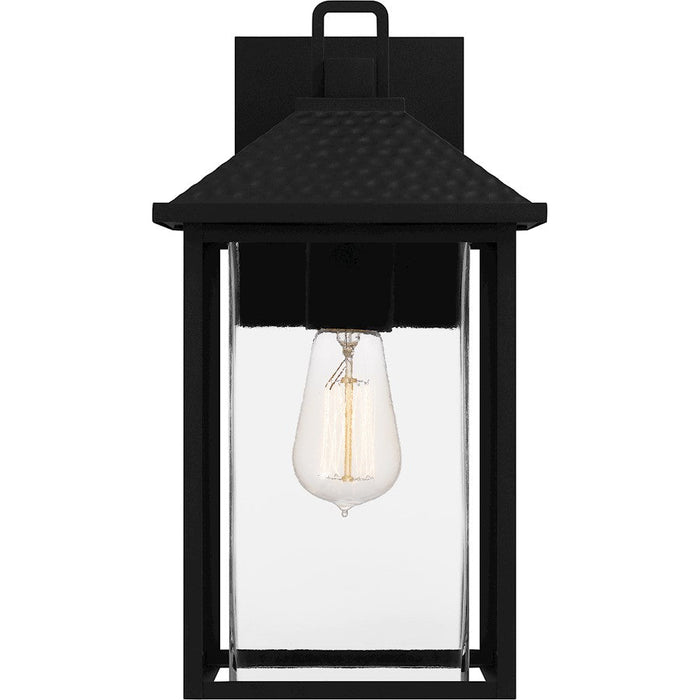 Quoizel Fletcher 1 Light Outdoor Lantern, Earth Black/Clear