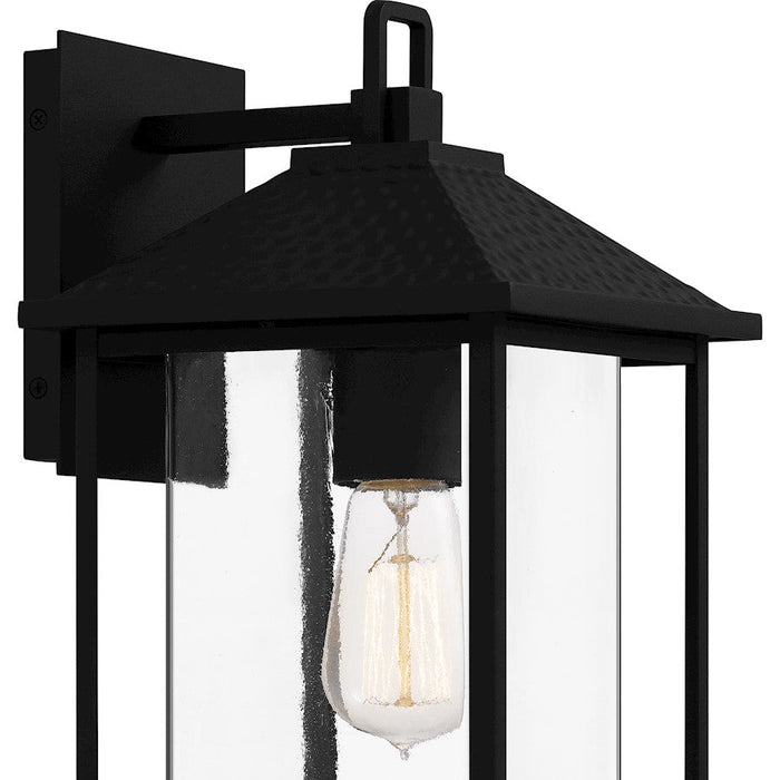 Quoizel Fletcher 1 Light Outdoor Lantern, Earth Black/Clear