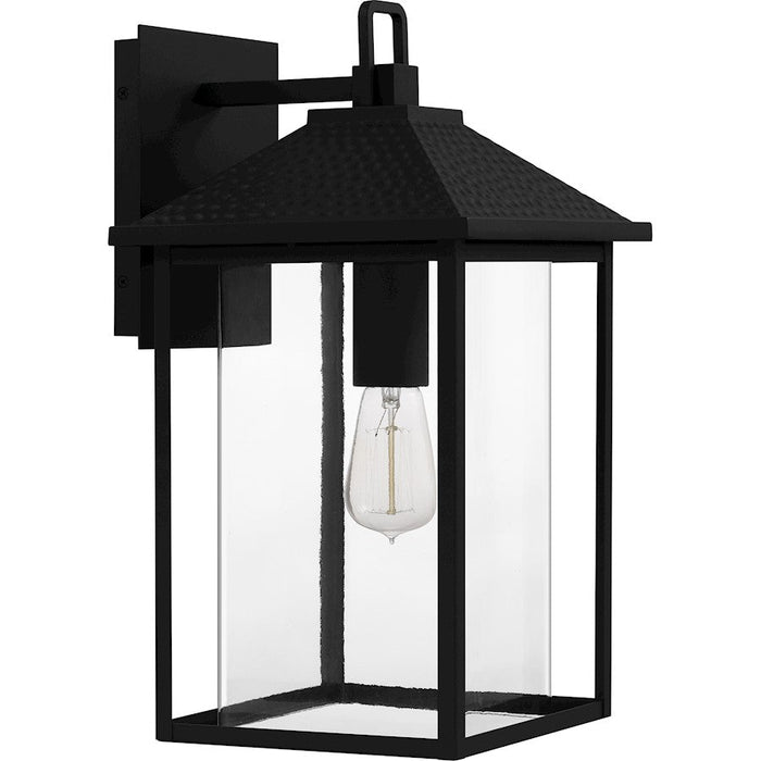 Quoizel Fletcher 1 Light Outdoor Lantern, Earth Black/Clear