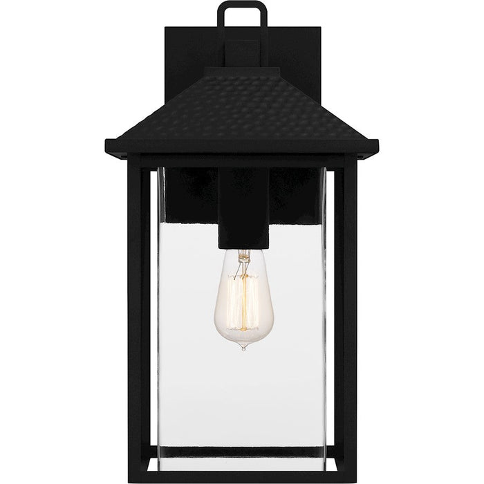 Quoizel Fletcher 1 Light Outdoor Lantern, Earth Black/Clear