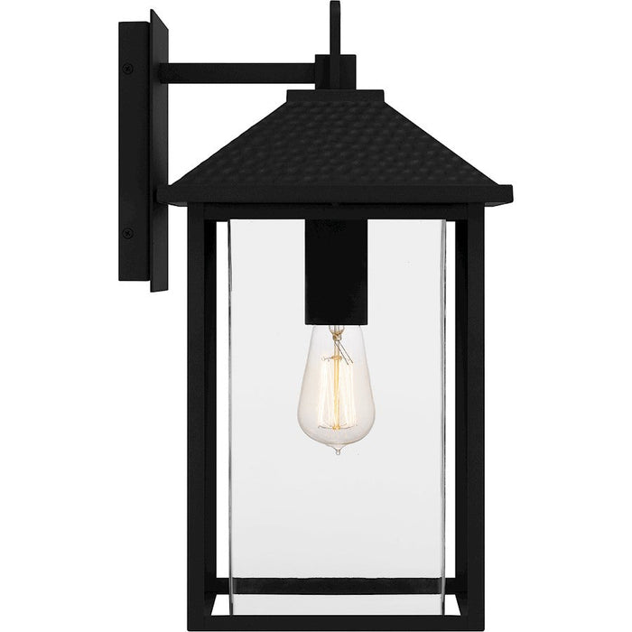 Quoizel Fletcher 1 Light Outdoor Lantern, Earth Black/Clear