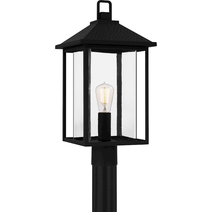 Quoizel Fletcher 1 Light 21" Outdoor Lantern, Earth Black/Clear