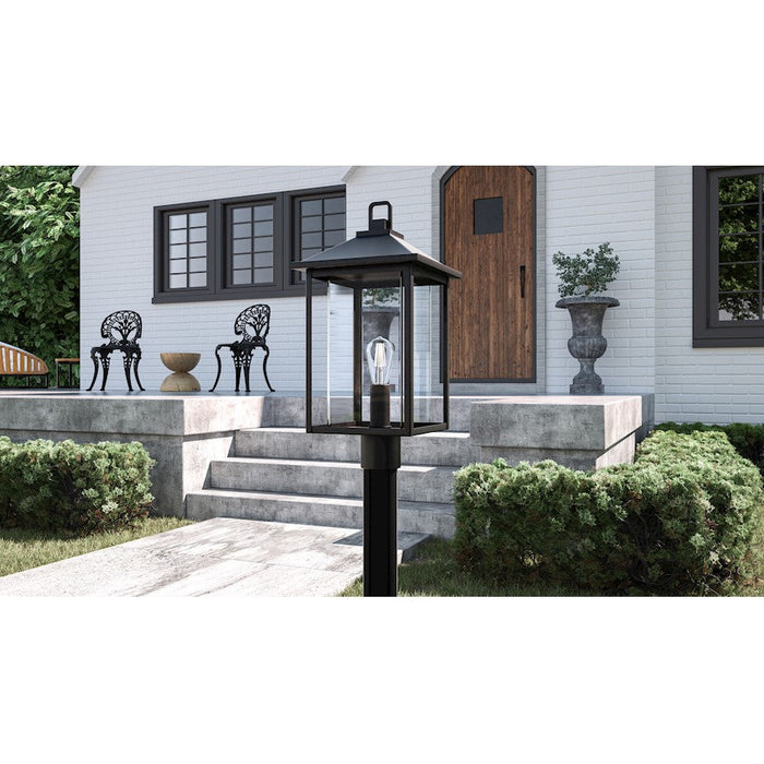 Quoizel Fletcher 1 Light 21" Outdoor Lantern, Earth Black/Clear