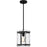 Quoizel Fortress 1 Light Mini Pendant, Earth Black/Clear Textured