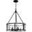 Quoizel Fortress 5 Light Pendant, Earth Black/Clear Textured