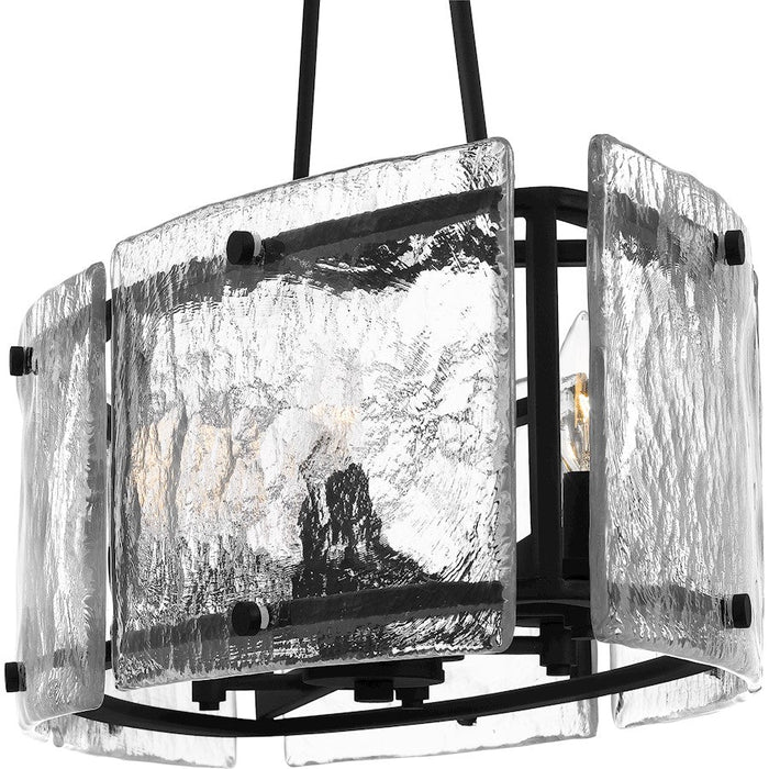 Quoizel Fortress 6 Light Island Light, Earth Black/Clear Textured