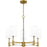 Quoizel Gretchen 5 Light Chandelier, Aged Brass/Off White Fabric