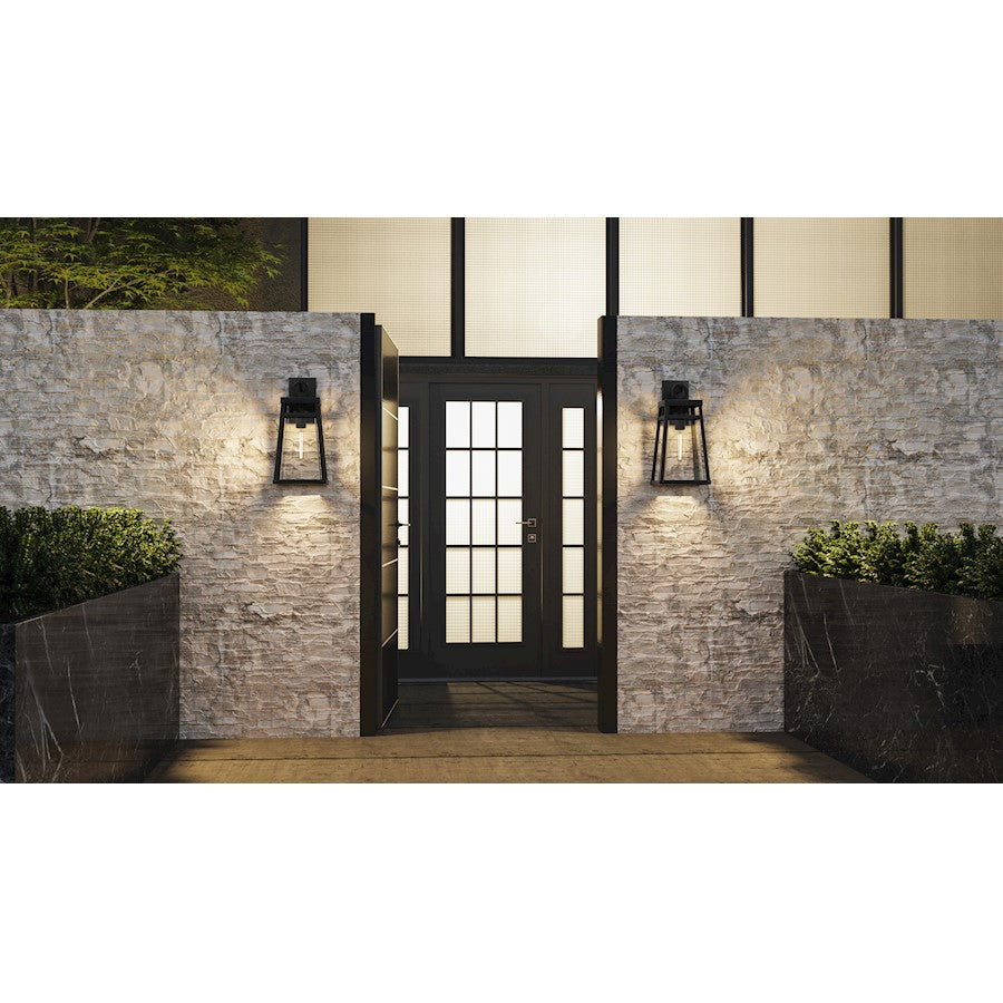 Quoizel Godfrey 1 Light 14" Outdoor Lantern, Matte Black/Clear Rain - GFY8406MBK