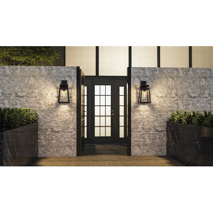 Quoizel Godfrey 1 Light Outdoor Lantern, Matte Black/Clear Rain