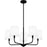 Quoizel Gallagher 5 Light Chandelier, Matte Black/White Fabric - GGR5028MBK