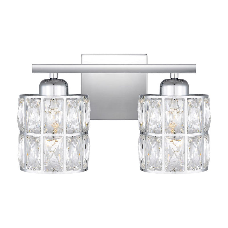 Quoizel Gibson 2 Light Bath Vanity, Polished Chrome/Clear Beveled