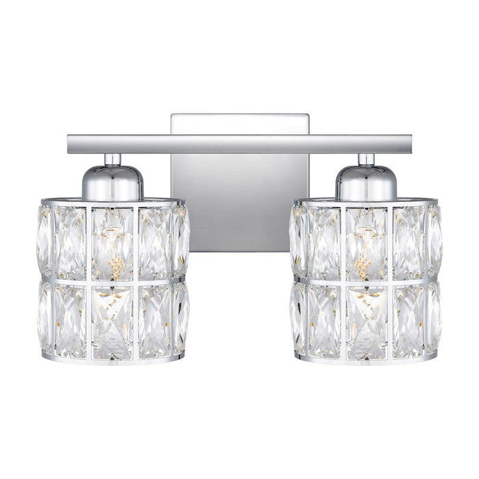 Quoizel Gibson 2 Light Bath Vanity, Polished Chrome/Clear Beveled