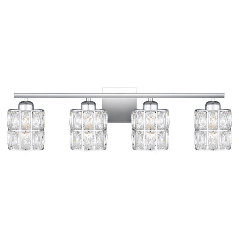 Quoizel Gibson 4 Light Bath Vanity, Polished Chrome/Clear Beveled
