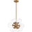 Quoizel Glinda 4 Light Pendant, Brushed Weathered Brass/Clear Glass