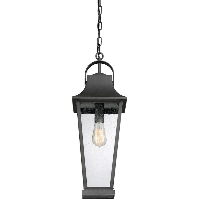 Quoizel Galveston 1 Light Mini Pendant, Mottled Black/Clear Seeded