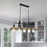 Quoizel Guilford Linear 5 Light Chandelier, Grey Ash/Clear Ribbed - GUI540GK