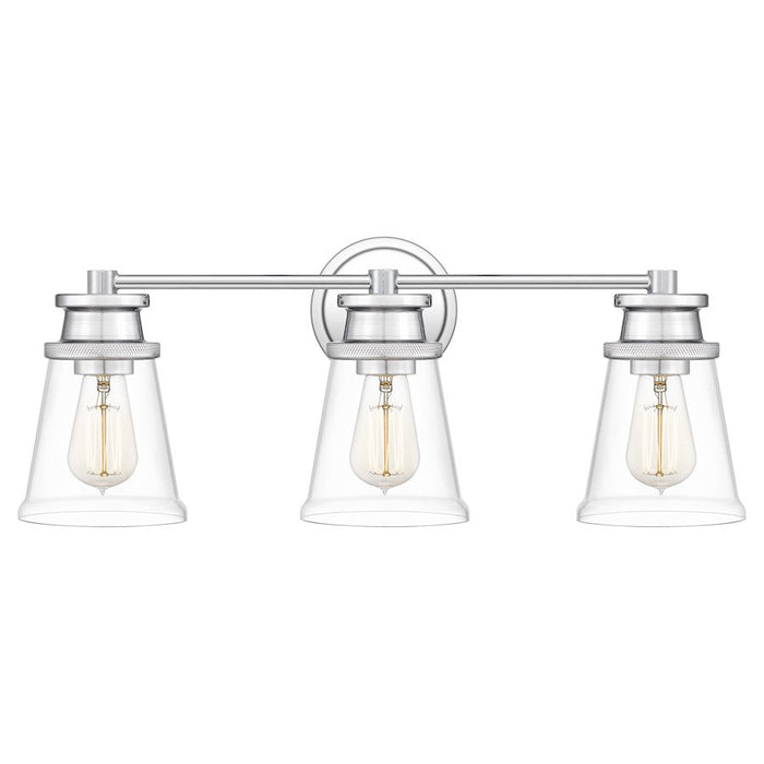 Quoizel Haverfield 3 Light Bath Vanity, Polished Chrome/Clear