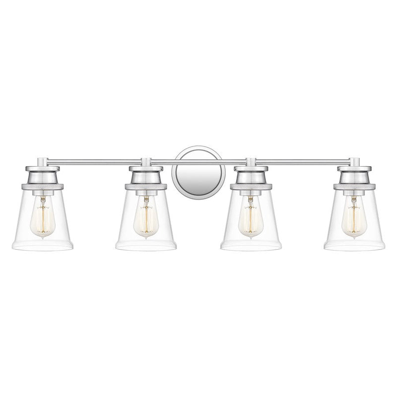 Quoizel Haverfield 4 Light Bath Vanity, Polished Chrome/Clear
