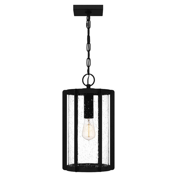 Quoizel Hazel 1 Light Mini Pendant, Earth Black/Clear Seeded